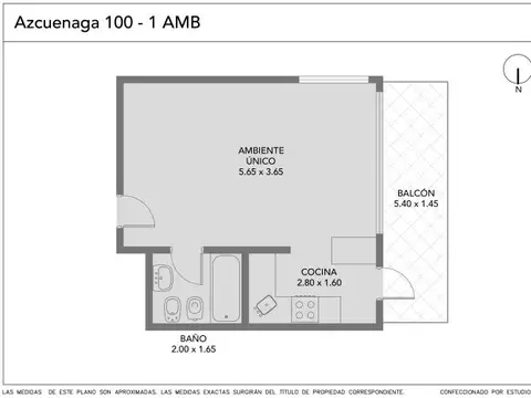 Departamento en Venta de 1 dormitorio
