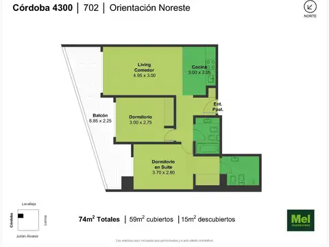 Cordoba 4300, Piso 7