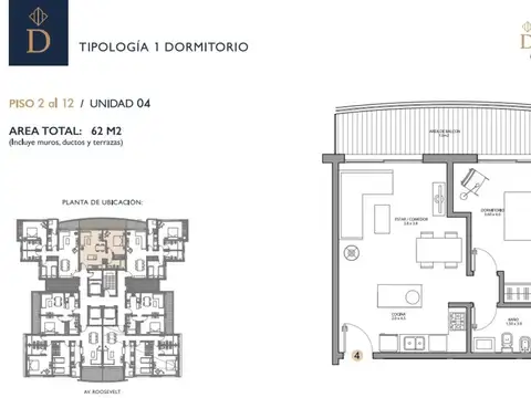 Departamento en Venta de 2 ambientes
