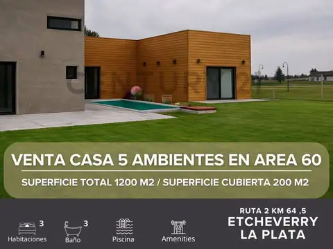 VENTA CASA 5 AMBIENTES EN BARRIO PRIVADO AREA 60