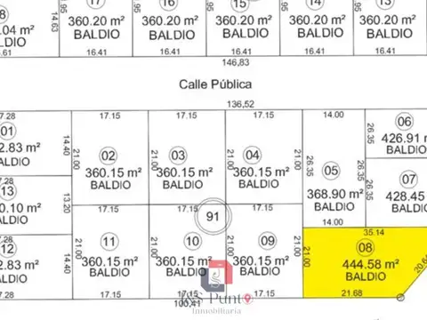 Terreno en Venta de 444,0 m2