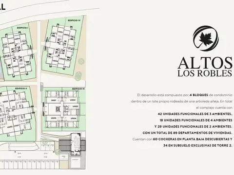 Altos Los Robles - 2 ambientes - 51m2 + jardín