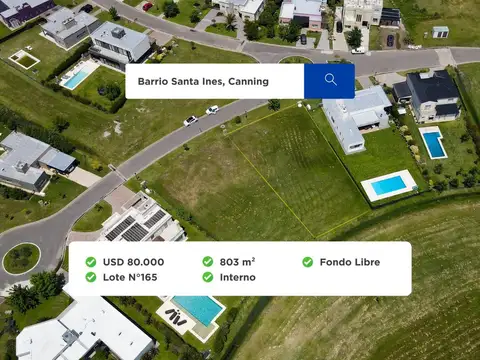 LOTE EN VENTA EN BARRIO SANTA INÉS CON FONDO LIBRE