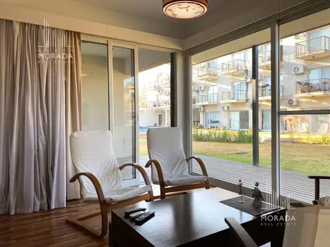 Departamento en alquiler en Solar Azul 2 ambientes amoblado 800 mts de Panamericana