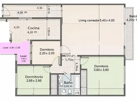 Departamento en Venta de 3 dormitorios