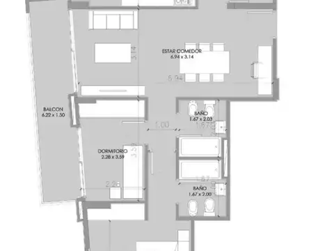 Departamento en Alquiler de 3 ambientes