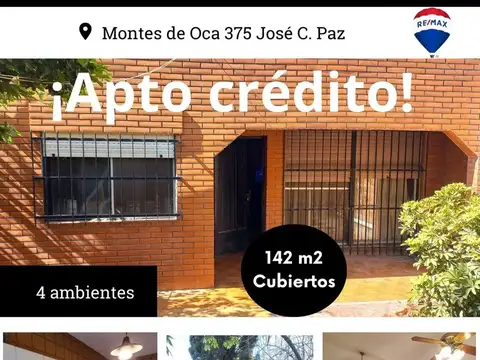 VENTA CASA JOSÉ C PAZ APTA CRÉDITO!