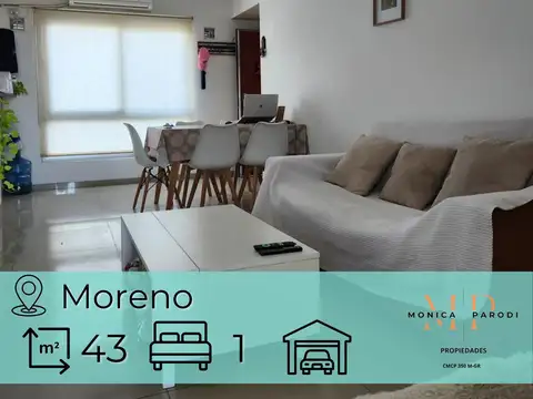 Departamento en venta en Moreno Centro, con cochera cubierta y baulera