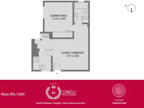 Departamento en Venta de 2 ambientes