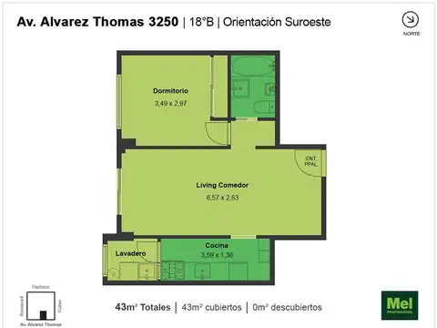 Alvarez Thomas 3200, Piso 18