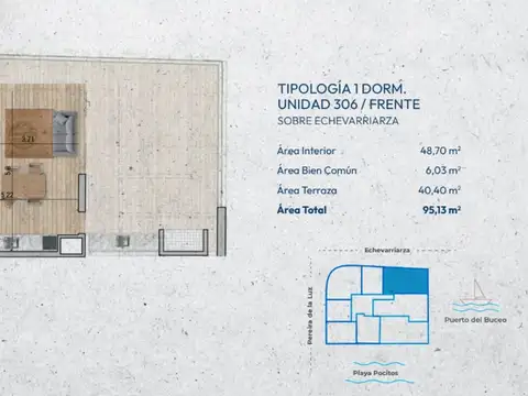 VENTA Apartamento POCITOS 1 dormitorio con terraza