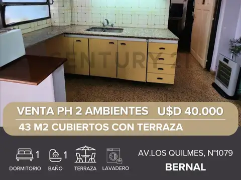 VENTA PH 2 AMBIENTES EN BERNAL
