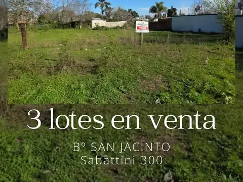 3 LOTES EN VENTA Barrio San Jacinto