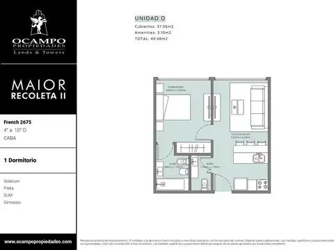 Departamento en Venta de 2 ambientes