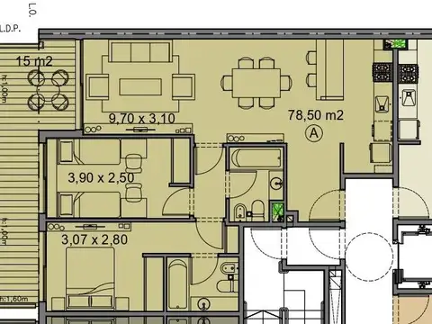 Departamento en Venta de 3 ambientes