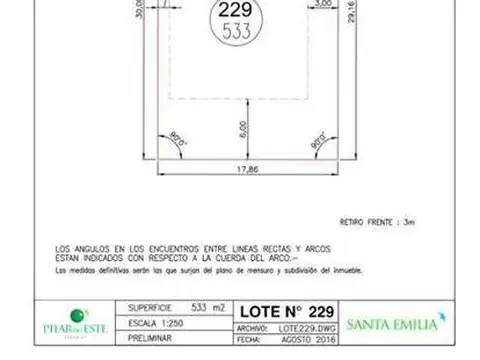 Terreno en Venta de 533,0 m2
