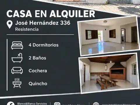 SE ALQUILA CASA CHALET DE 3 DORMITORIOS