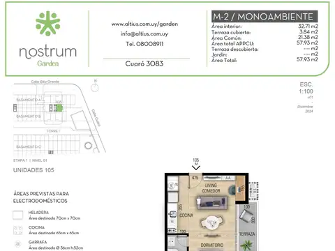 VENTA MONOAMBIENTE NOSTRUM GARDEN PRADO