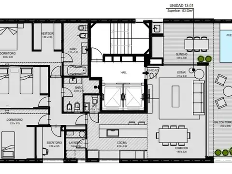 DEPARTAMENTO 3 DORMITORIO CON COCHERA 13-01