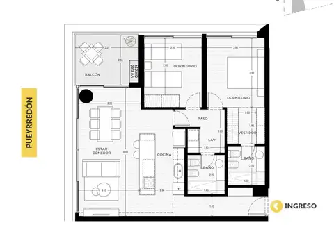Venta departamento 2 dormitorios Lourdes Rosario