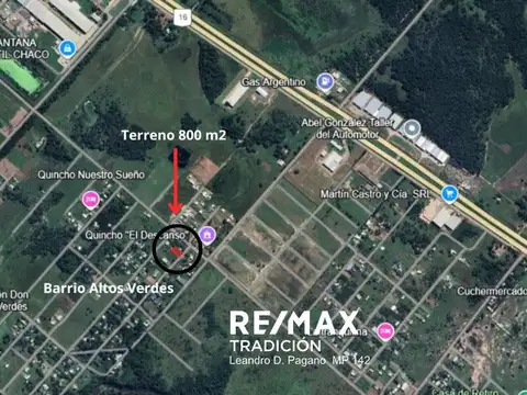 Terreno en Venta de 800,0 m2