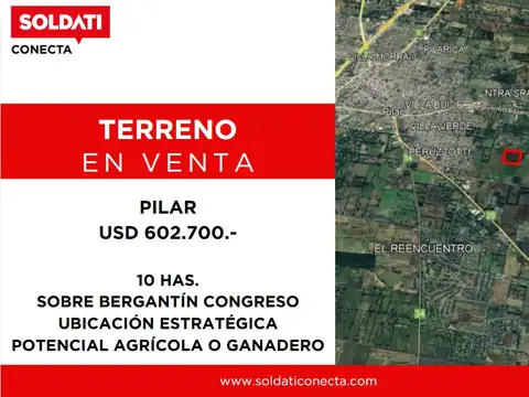 Terreno de 10 hectareas en venta - Pilar