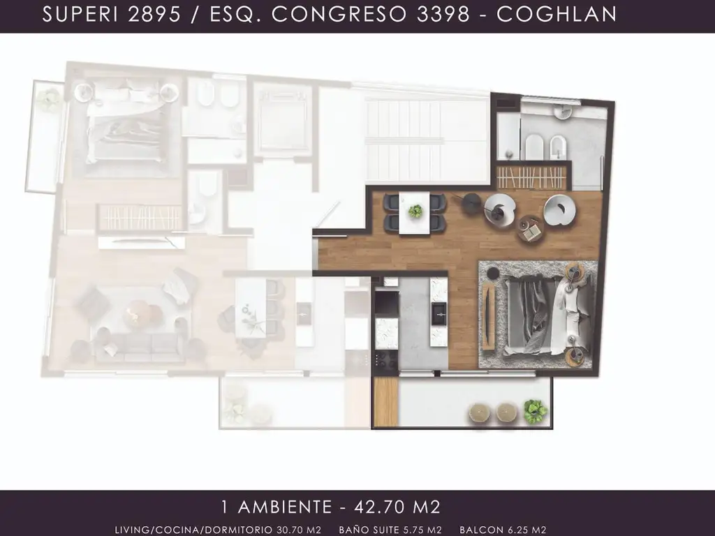 Superí 2895 esq. Congreso de 1 Dormitorios
