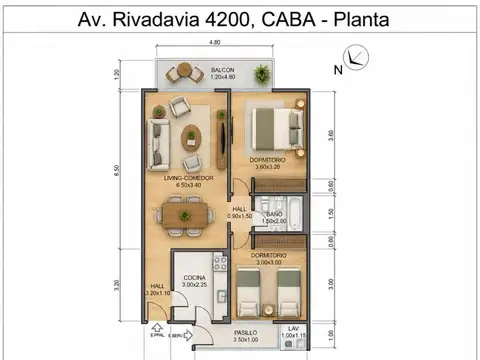 Departamento 3 ambientes al frente con balcón en venta – Almagro