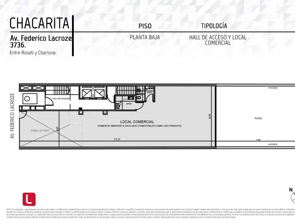 Av. Federico Lacroze 3700 - Entrega Octubre 2027