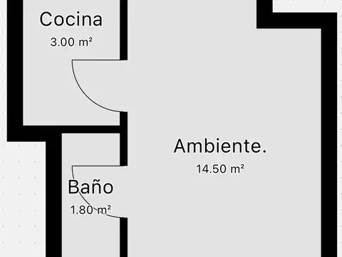 Departamento Monoambiente con 1 baño