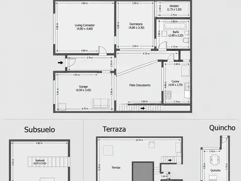 Depto Tipo Casa en Venta de 3 ambientes
