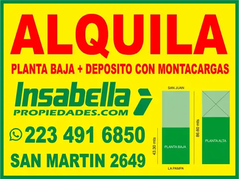 PLANTA BAJA   DEPOSITO CON MONTACARGAS // POSIBILIDAD SALIDA CALLE SAN JUAN