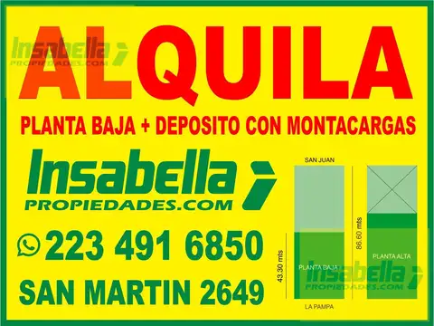 PLANTA BAJA   DEPOSITO CON MONTACARGAS // POSIBILIDAD SALIDA CALLE SAN JUAN