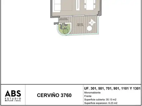 Monoambiente en venta en Palermo Chico