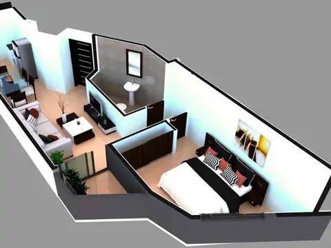 DEPTO AMOBLADO 1 DORM. C/BALCON FRENTE NUEVOCENTRO