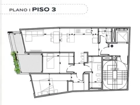 Departamento en Venta de 3 ambientes
