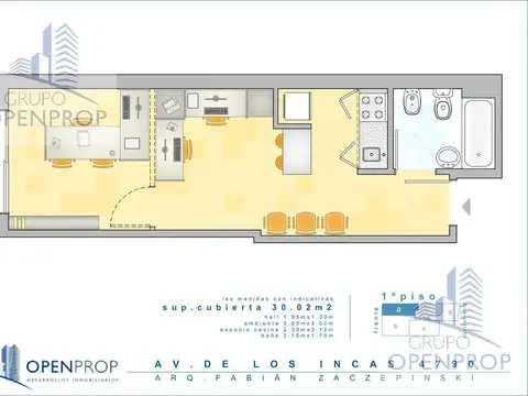Departamento Monoambiente con 1 baño