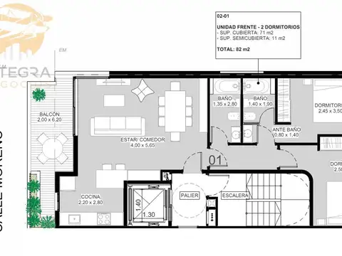 Departamento 5 ambientes con 3 baños