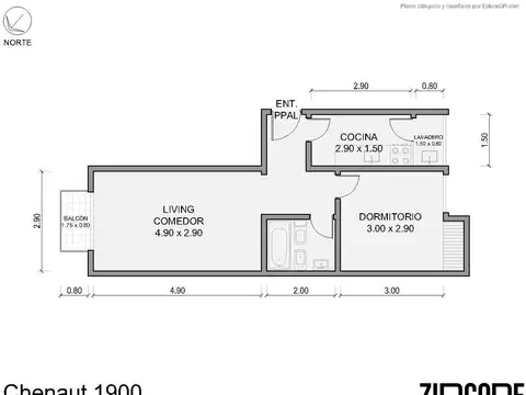 Departamento en Venta de 1 dormitorio