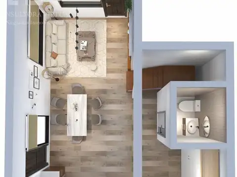 Depto Tipo Casa Monoambiente con 1 baño