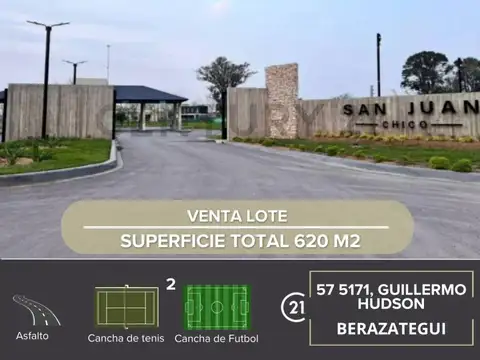 VENTA LOTE 600 M2 SAN JUAN CHICO, HUDSON