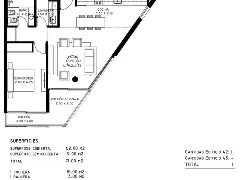 Departamento en Venta de 2 ambientes