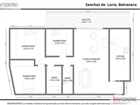 Departamento en Venta de 3 dormitorios