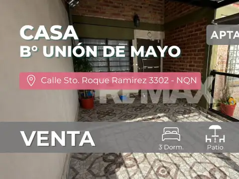 Venta casa 3 dorm. b° unión de mayo nqn