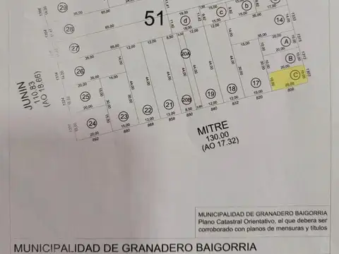 Terreno en Granadero Baigorria