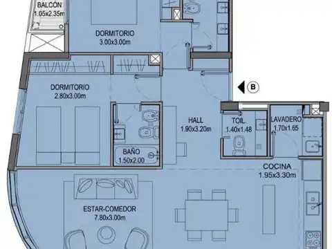 Departamento en Venta de 3 ambientes