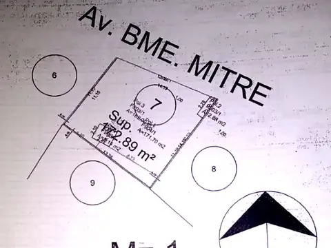 LOTE DE 172 M2. CON EDIFICACIÓN A DEMOLER. AV. MITRE 79 AVELLANEDA.
