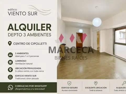 Alquiler de departamento dos dorm. centro de Cipolletti