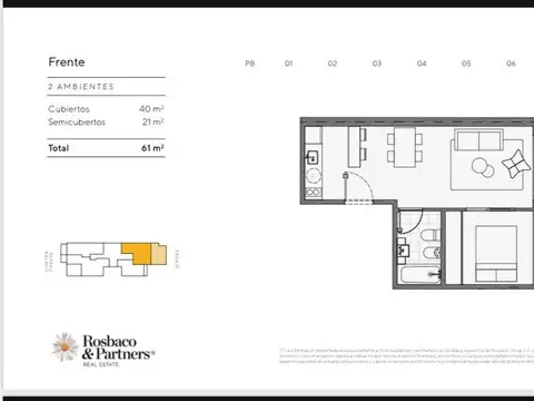 Departamento en Venta de 2 ambientes