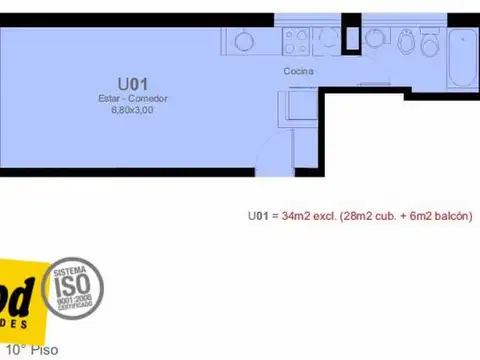 Departamento en Alquiler de Monoambiente
